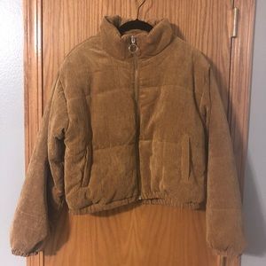 Brown Corduroy Puffer Jacket